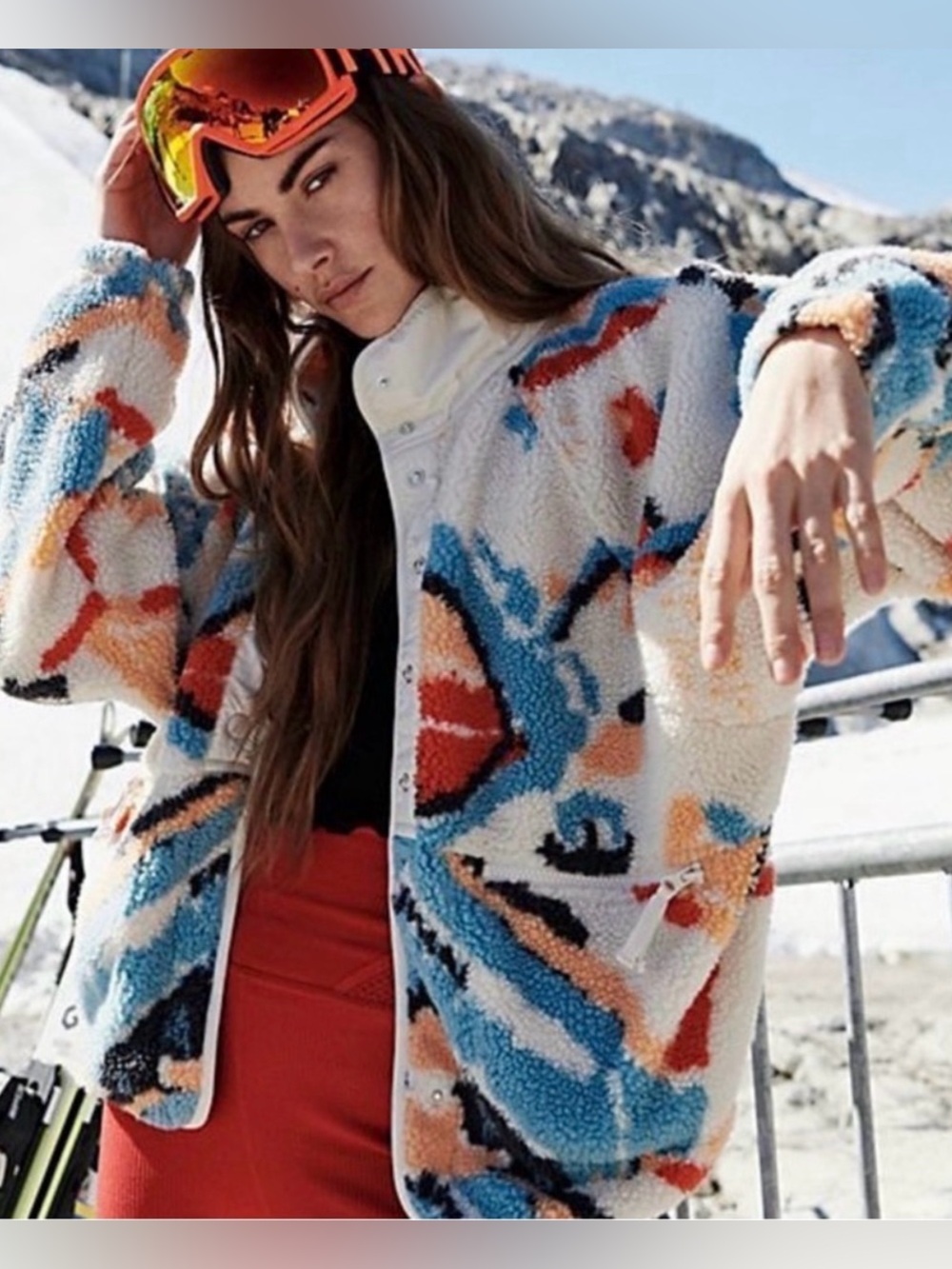 FP Movement by Free People Jacket Hit The Slopes Fleece Jacket Multicolor New XS